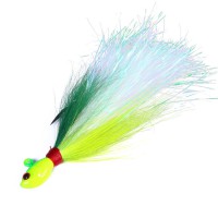 Streamer Jig 28 g – Anzol 6/0 – Bucktail Original - Cor  verde e amarelo