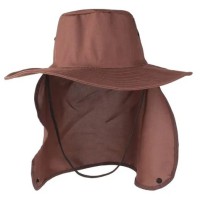 Chapéu Australiano Com Proteção De Nuca - Marron