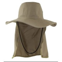 Chapéu Australiano Com Proteção De Nuca - Caqui
